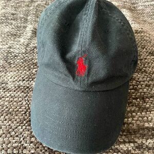 Black‎ Polo Ralph Lauren hat with red symbol.